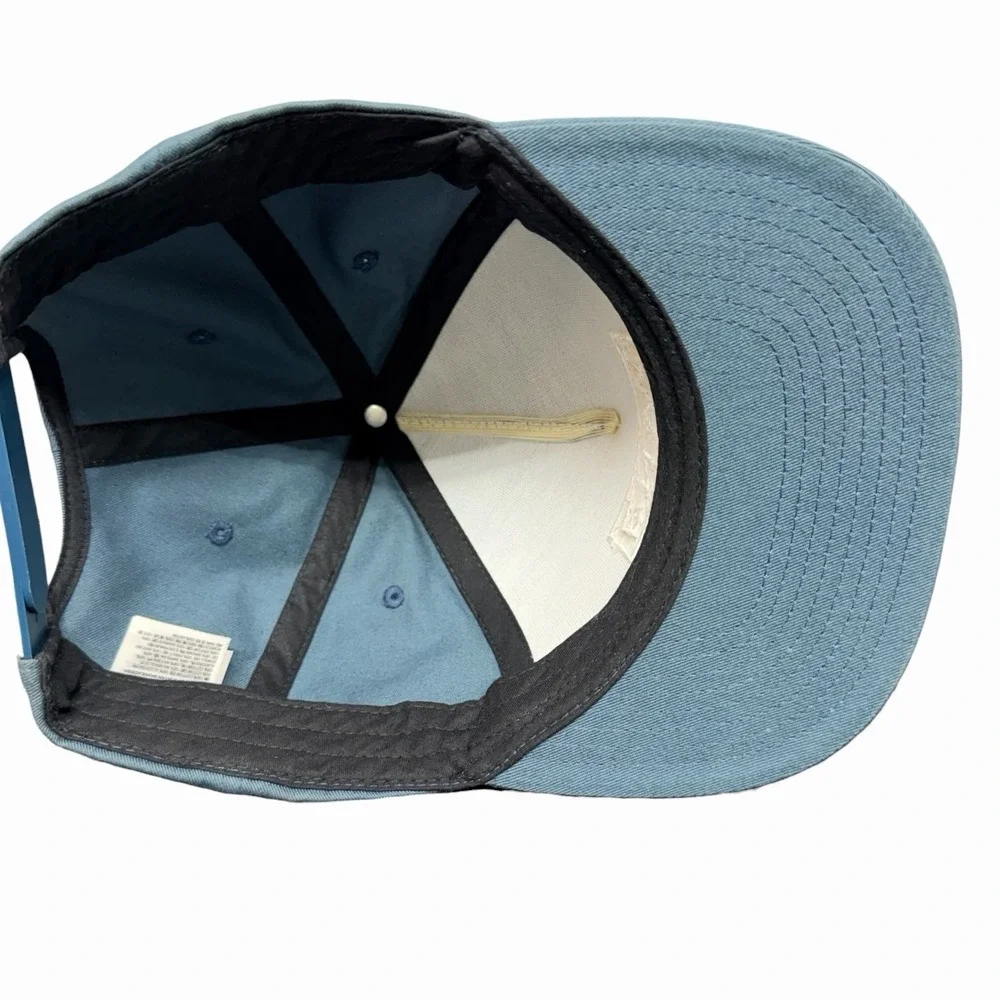 Vans Snapback Hat Blue Flat Bill Cap Embroidered Logo One Size Adjustable